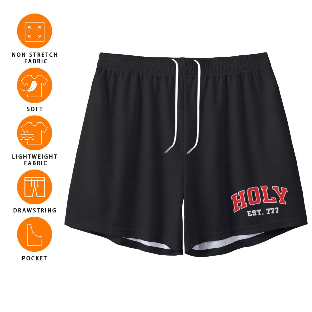 Black Mesh Shorts "777 Edition"