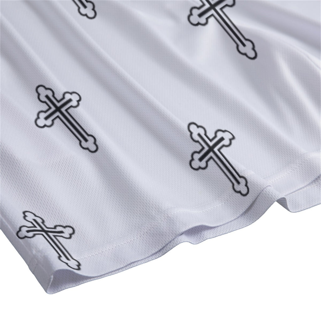 Cross Pattern Mesh Shorts