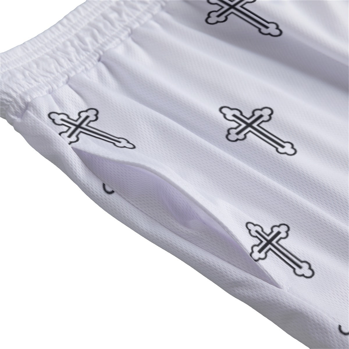 Cross Pattern Mesh Shorts